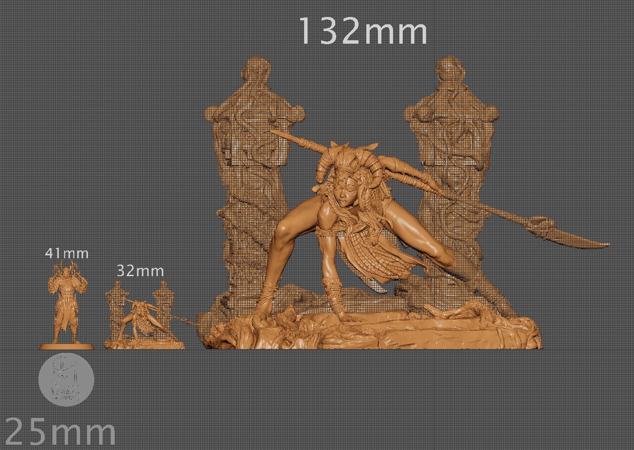 Azaka the Tribal Warrior | Aussie 3D Printed Miniatures and Terrain