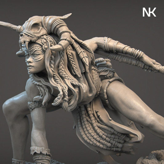 Azaka the Tribal Warrior, Powerful NPC, Ernest Nemirovsky | Dungeons and Dragons | Pathfinder | Table Top RPG | 3D Printed Model