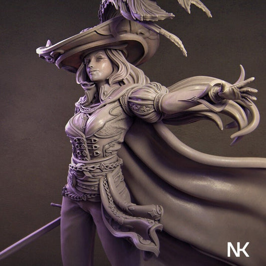 Elle the Muskateer, Powerful NPC, Ernest Nemirovsky | Dungeons and Dragons | Pathfinder | Table Top RPG | 3D Printed Model