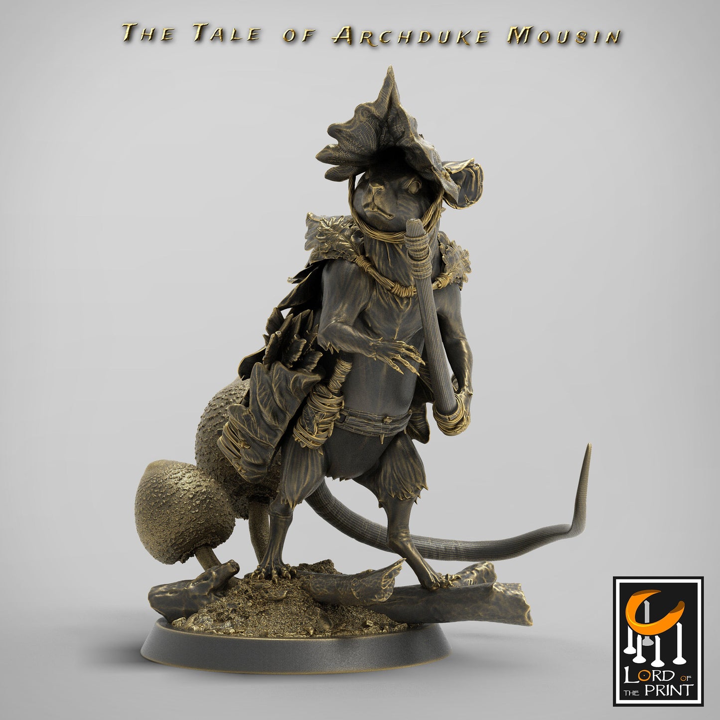 Archer Adventurer Mice! Archduke Mousin, Lord of the Print | Dungeons and Dragons | Pathfinder | Table Top RPG | 3D Printed Model