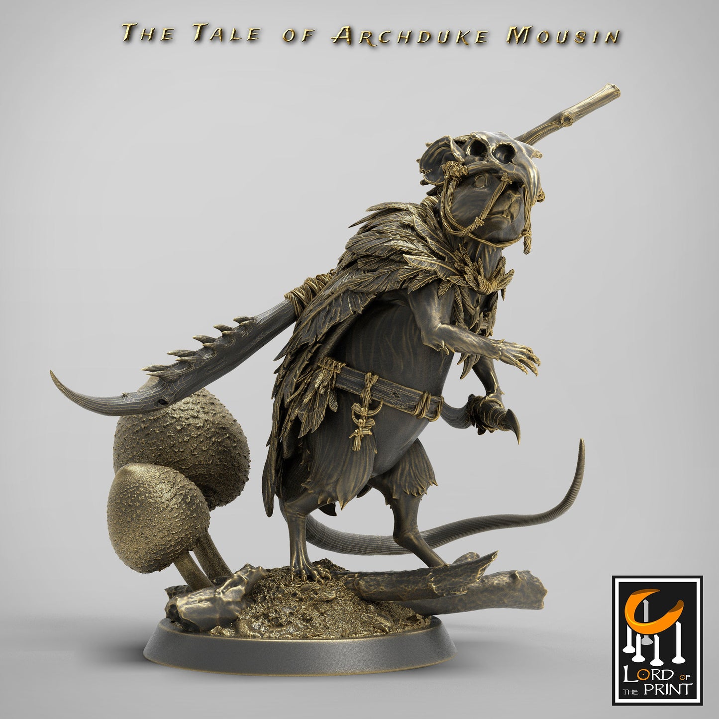 Shaman/Mage Adventurer Mice!, Archduke Mousin, Lord of the Print | Dungeons and Dragons | Pathfinder | Table Top RPG | 3D Printed Model