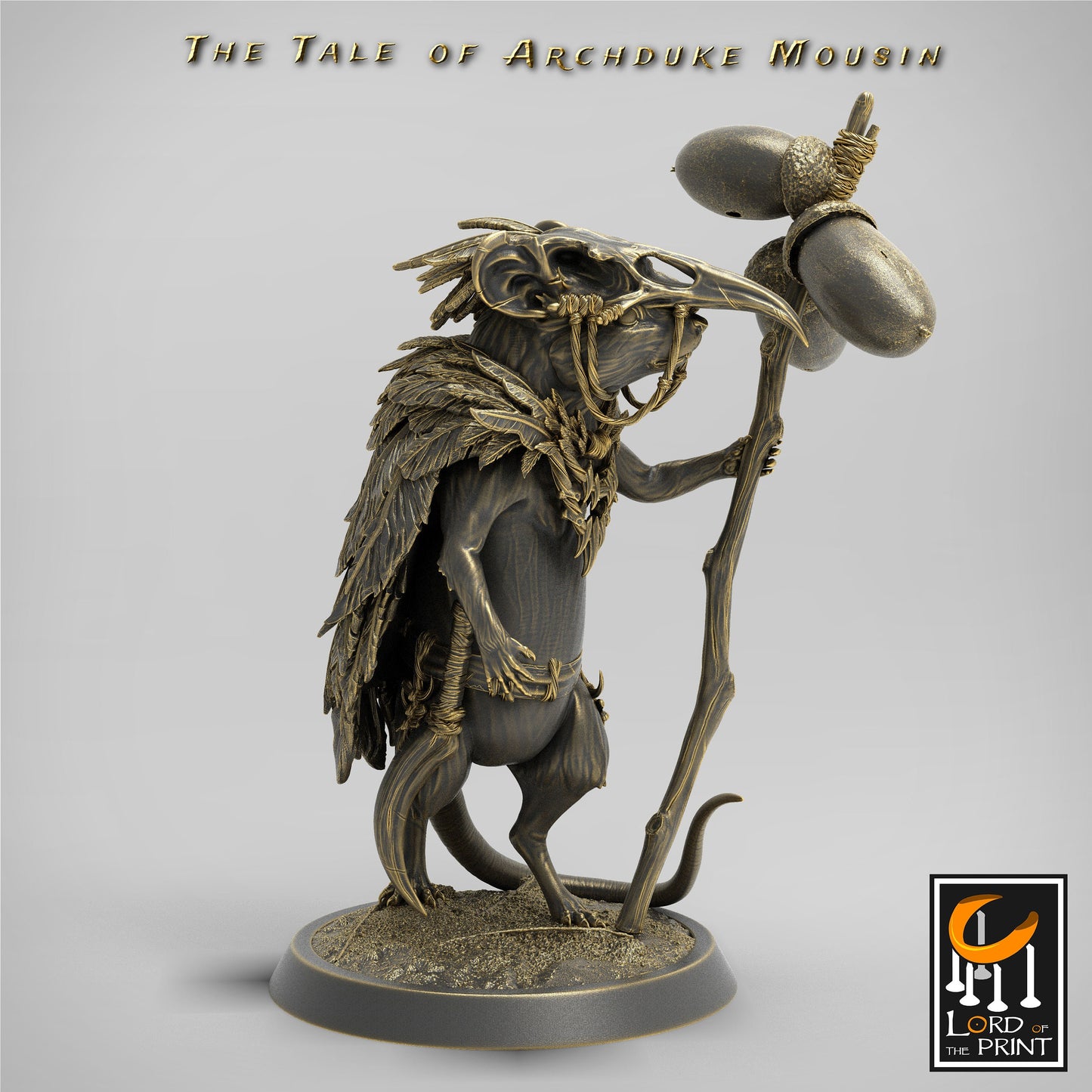 Shaman/Mage Adventurer Mice!, Archduke Mousin, Lord of the Print | Dungeons and Dragons | Pathfinder | Table Top RPG | 3D Printed Model