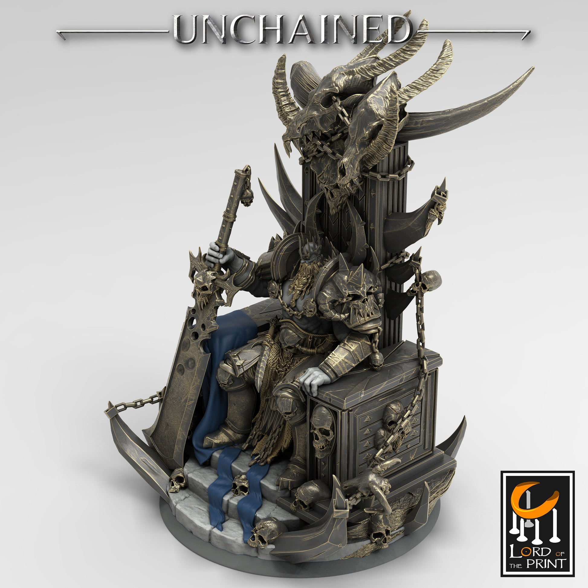 King Olaf Seated, Unchained, Statue, Lord of the Print | Dungeons and Dragons | Pathfinder | Table Top RPG | 3D Printed Model