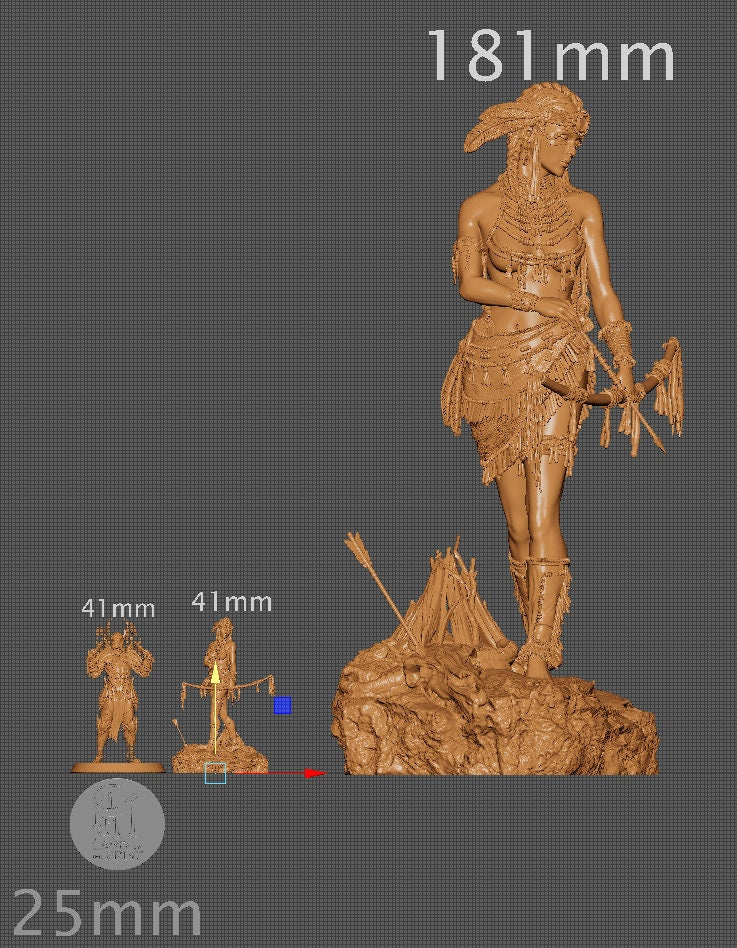 Kora the Tribal Warrior, Powerful NPC, Ernest Nemirovsky | Dungeons and Dragons | Pathfinder | Table Top RPG | 3D Printed Model