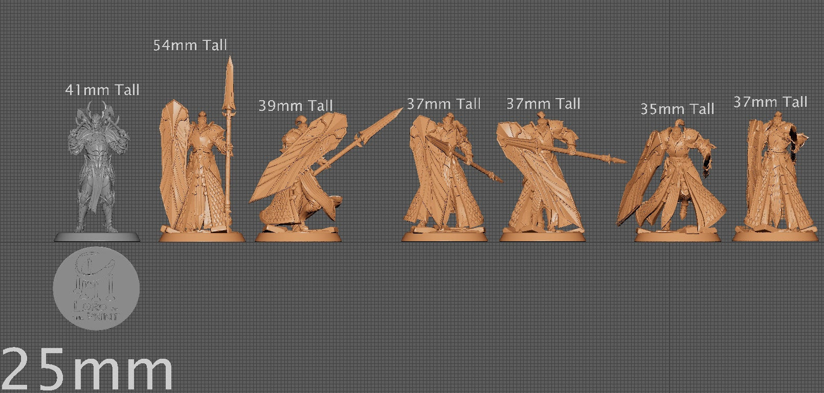 Pretorian Guards, Elvish Kingdom Nela Dan, Lord of the Print | Dungeons and Dragons | Pathfinder | Table Top RPG | 3D Printed Model