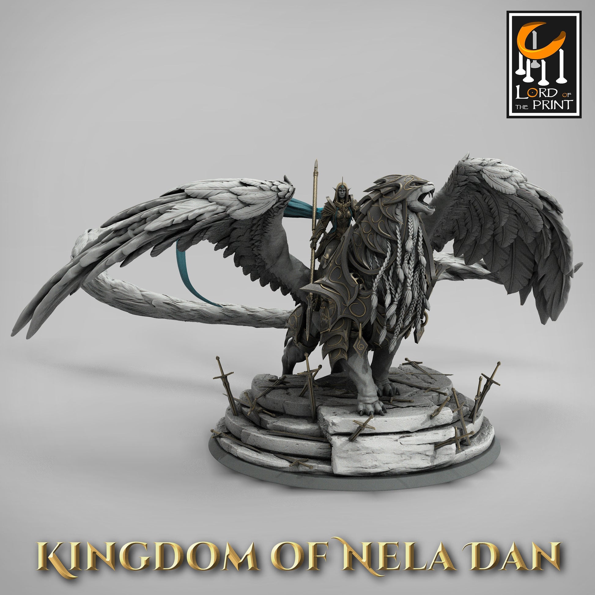 Queen Mirosi on Protector, Kingdom of Nela Dan, Lord of the Print | Dungeons and Dragons | Pathfinder | Table Top RPG | 3D Printed Model