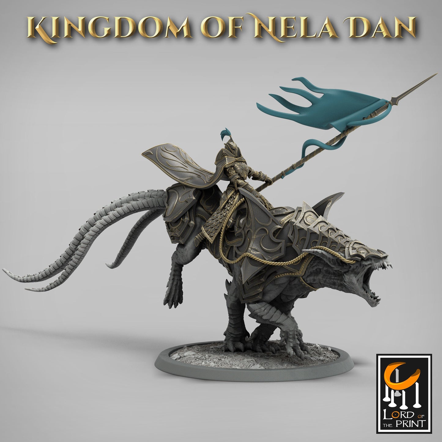 Banner Soldiers on Siri, Kingdom of Nela Dan, Lord of the Print | Dungeons and Dragons | Pathfinder | Table Top RPG | 3D Printed Model