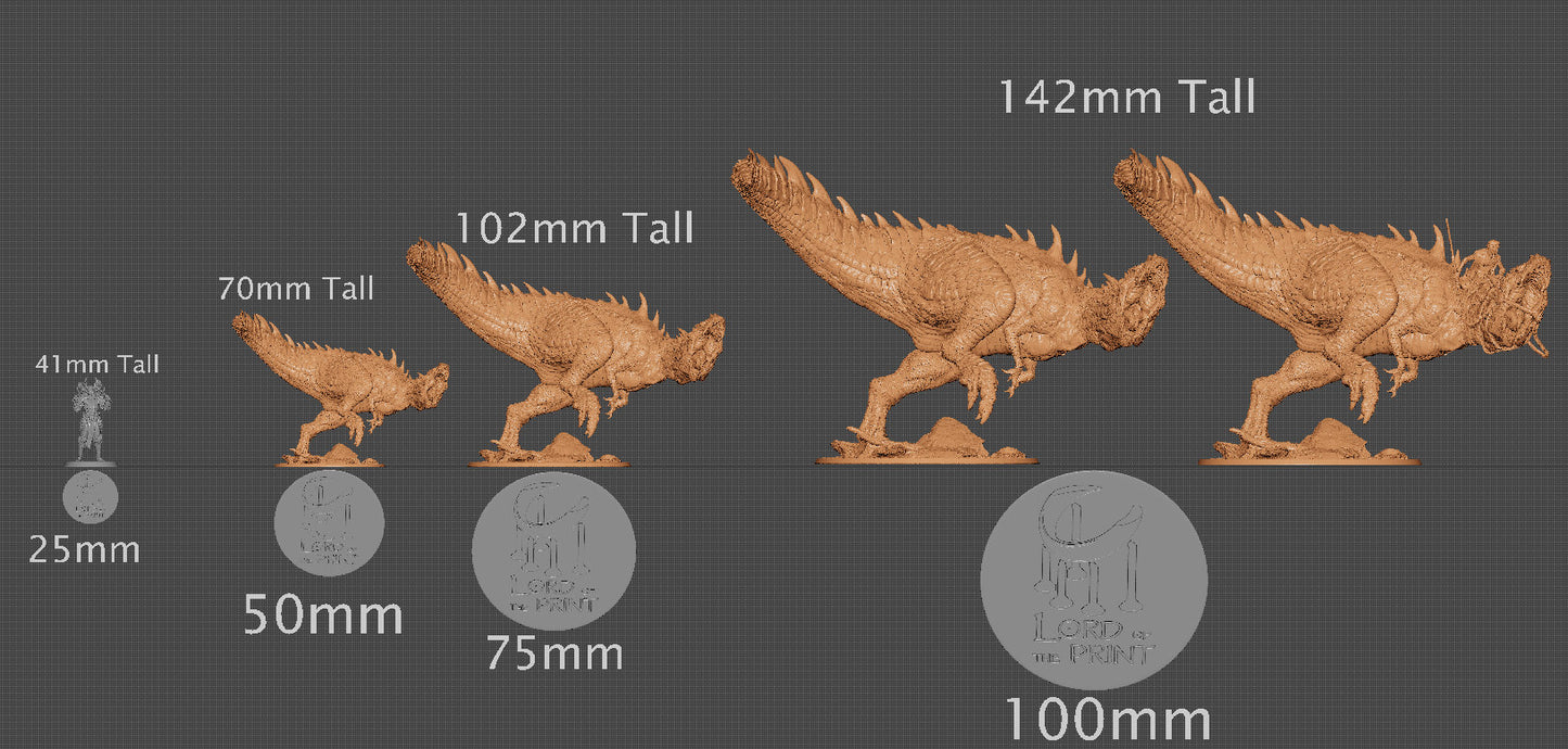Predator Rex, Dinotopia, Lord of the Print | Dungeons and Dragons | Pathfinder | Table Top RPG | 3D Printed Model