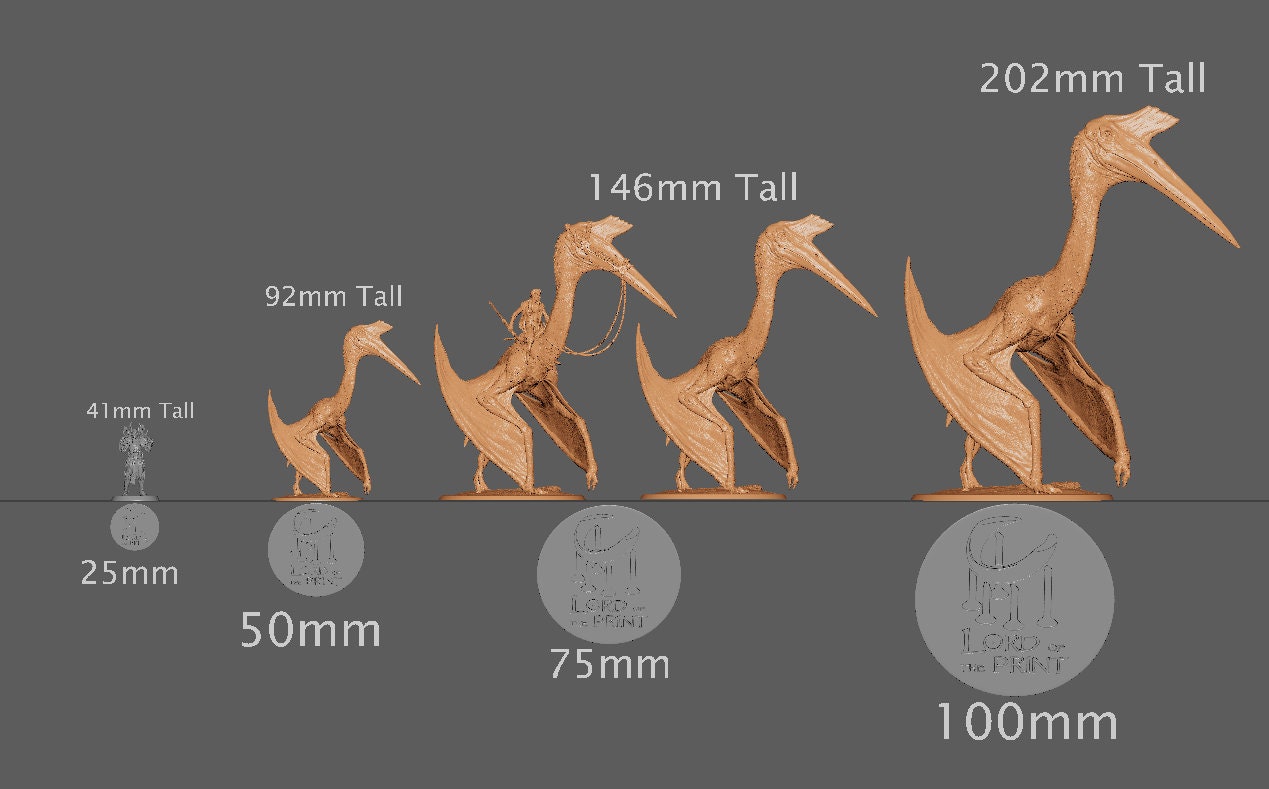 Quetzalcoatlus, Dinotopia, Lord of the Print | Dungeons and Dragons | Pathfinder | Table Top RPG | 3D Printed Model