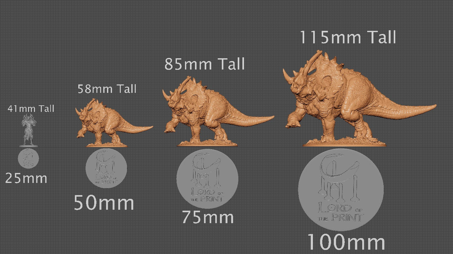Sinoceratops Alpha, Dinotopia, Lord of the Print | Dungeons and Dragons | Pathfinder | Table Top RPG | 3D Printed Model