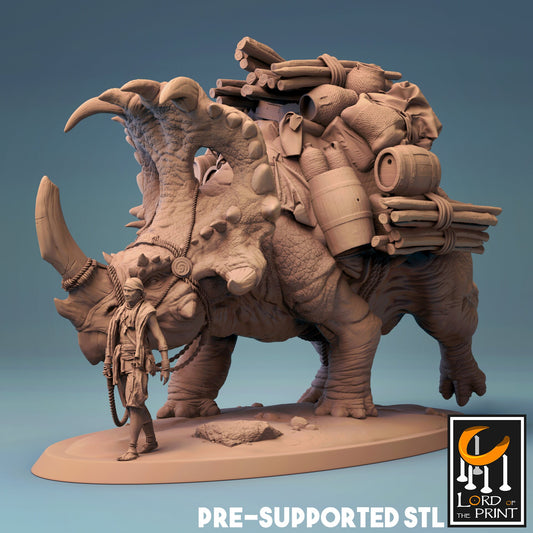 Sinoceratops Loaded, Dinotopia, Lord of the Print | Dungeons and Dragons | Pathfinder | Table Top RPG | 3D Printed Model