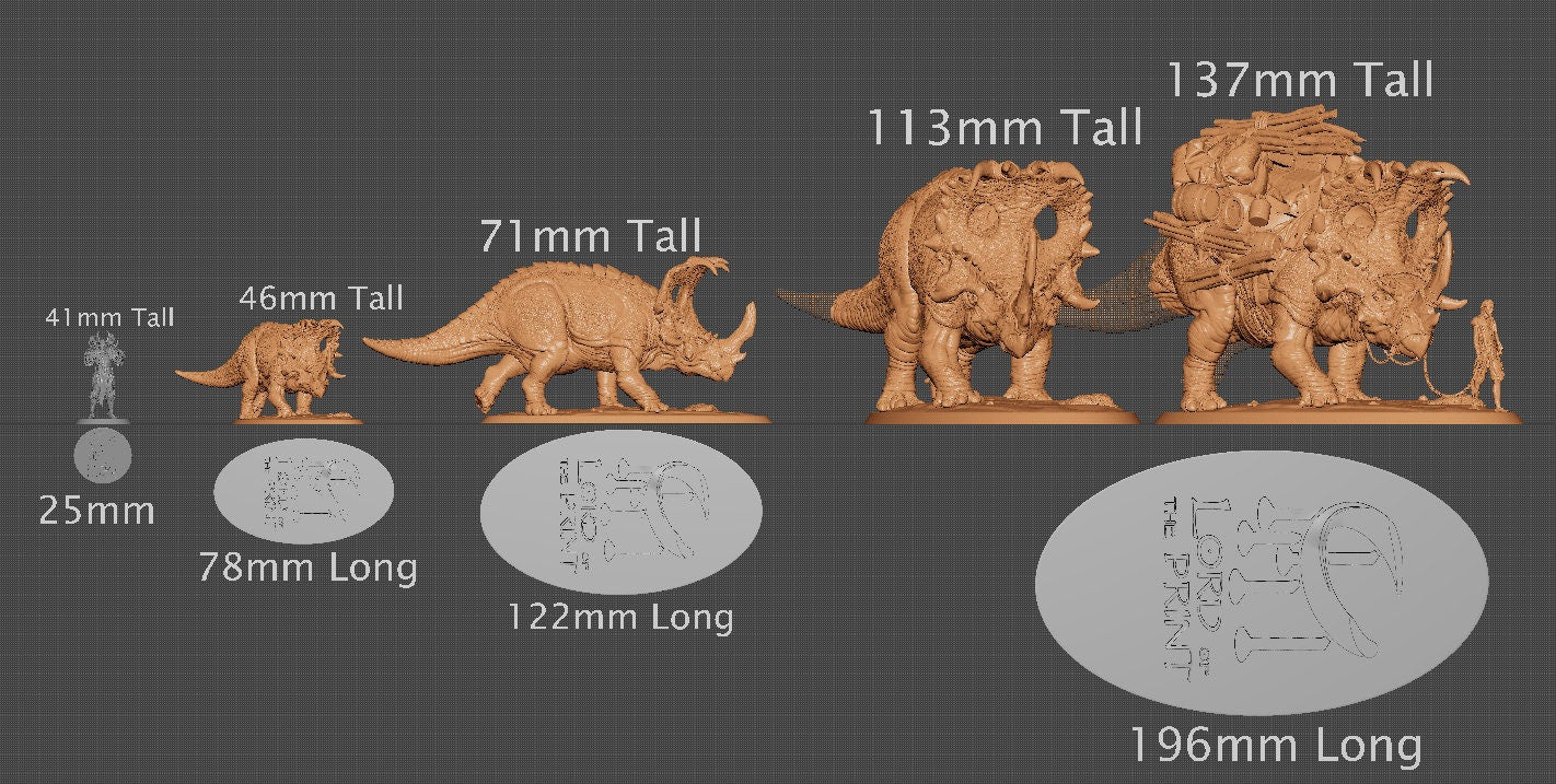 Sinoceratops Loaded, Dinotopia, Lord of the Print | Dungeons and Dragons | Pathfinder | Table Top RPG | 3D Printed Model