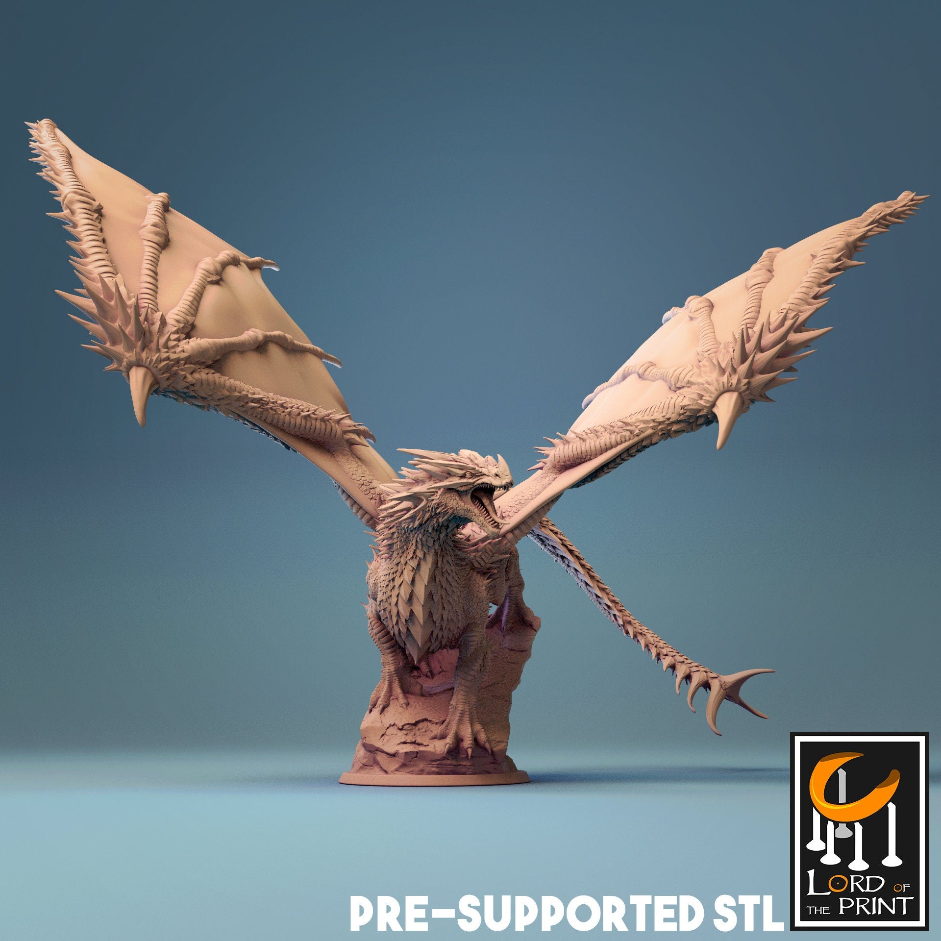 Young Red Dragon, THE Dragon, Lord of the Print | Dungeons and Dragons | Pathfinder | Table Top RPG | 3D Printed Model