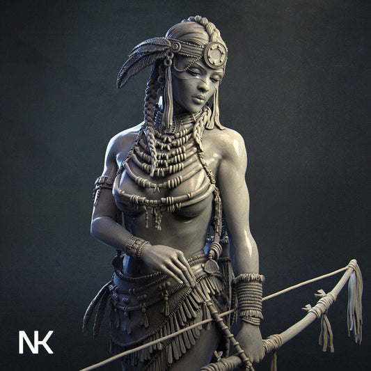 Kora the Tribal Warrior, Powerful NPC, Ernest Nemirovsky | Dungeons and Dragons | Pathfinder | Table Top RPG | 3D Printed Model