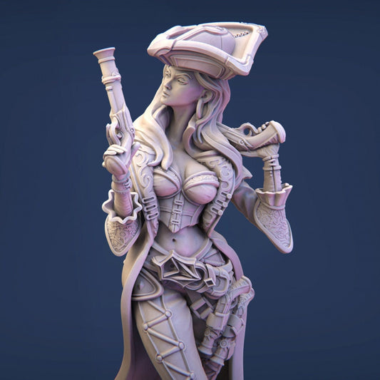 Anne the Pirate Captain | Aussie 3D Printed Miniatures and Terrain