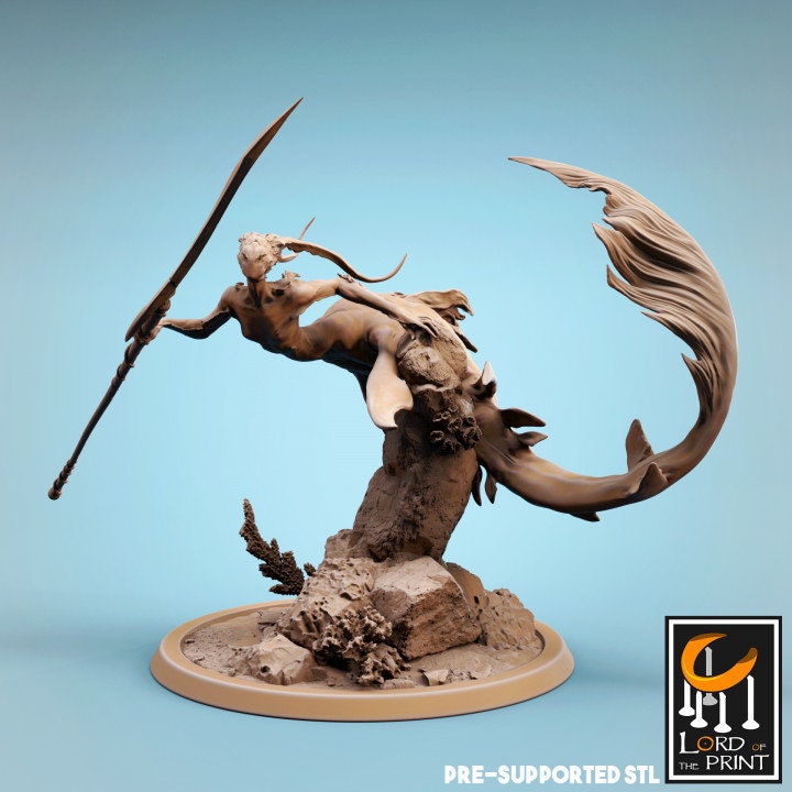 Mermaid Trio, Lord of the Print | Dungeons and Dragons | Pathfinder | Table Top RPG | 3D Printed Model