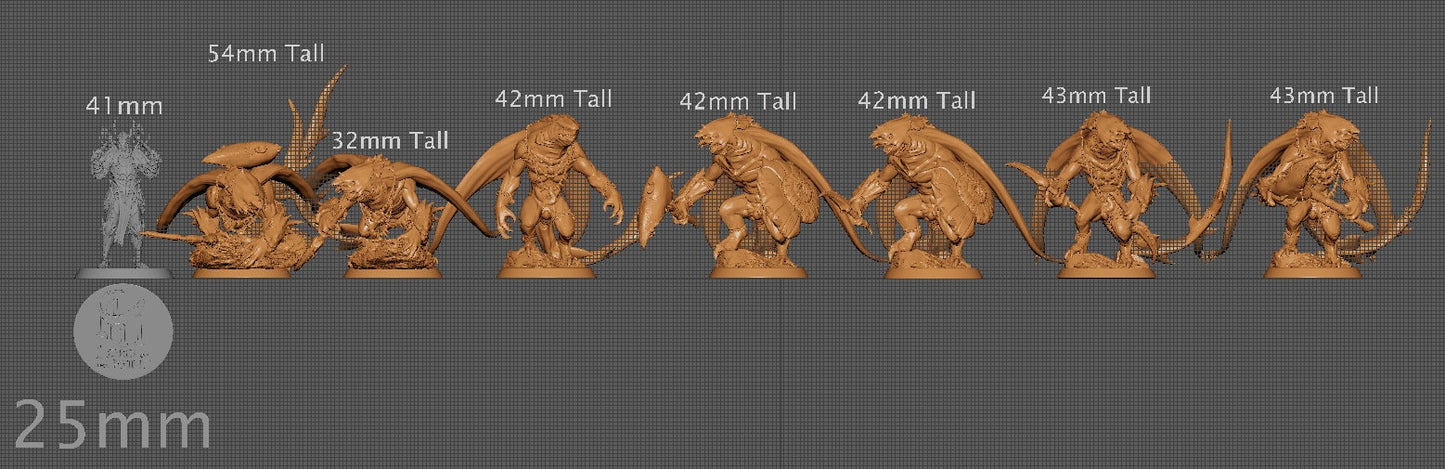 Ray-men Axes and Daggers, Lord of the Print | Dungeons and Dragons | Pathfinder | Table Top RPG | 3D Printed Model