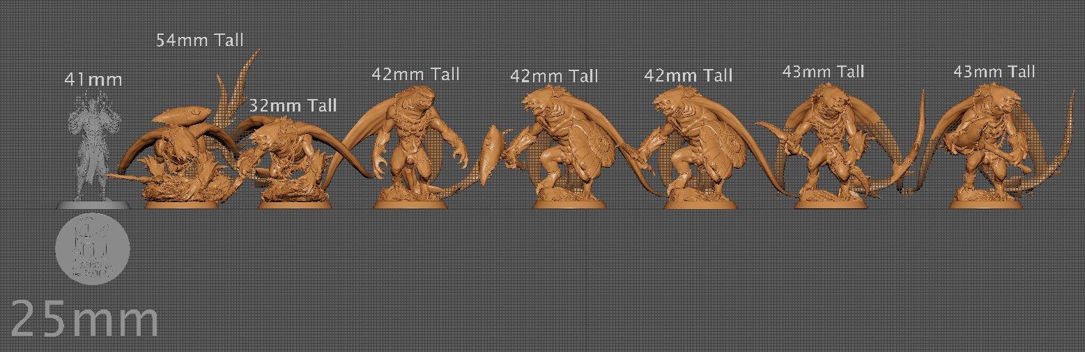 Ray-men Axes and Daggers, Lord of the Print | Dungeons and Dragons | Pathfinder | Table Top RPG | 3D Printed Model