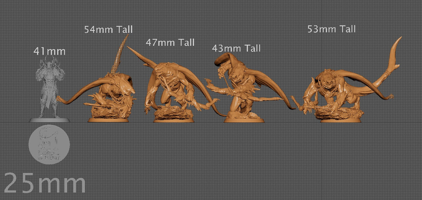Ray-men Bow Squad, Lord of the Print | Dungeons and Dragons | Pathfinder | Table Top RPG | 3D Printed Model
