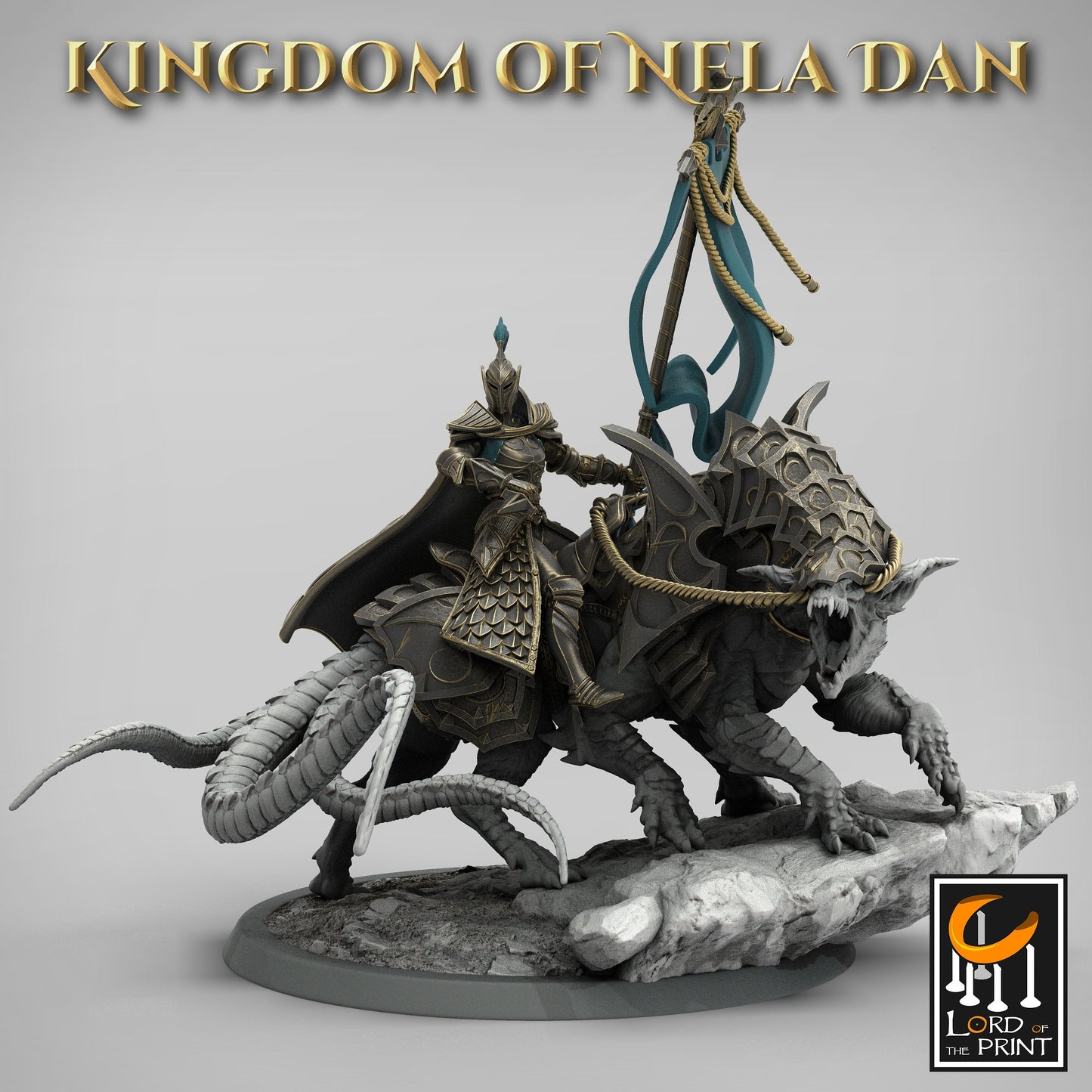 Banner Soldiers on Siri, Kingdom of Nela Dan, Lord of the Print | Dungeons and Dragons | Pathfinder | Table Top RPG | 3D Printed Model