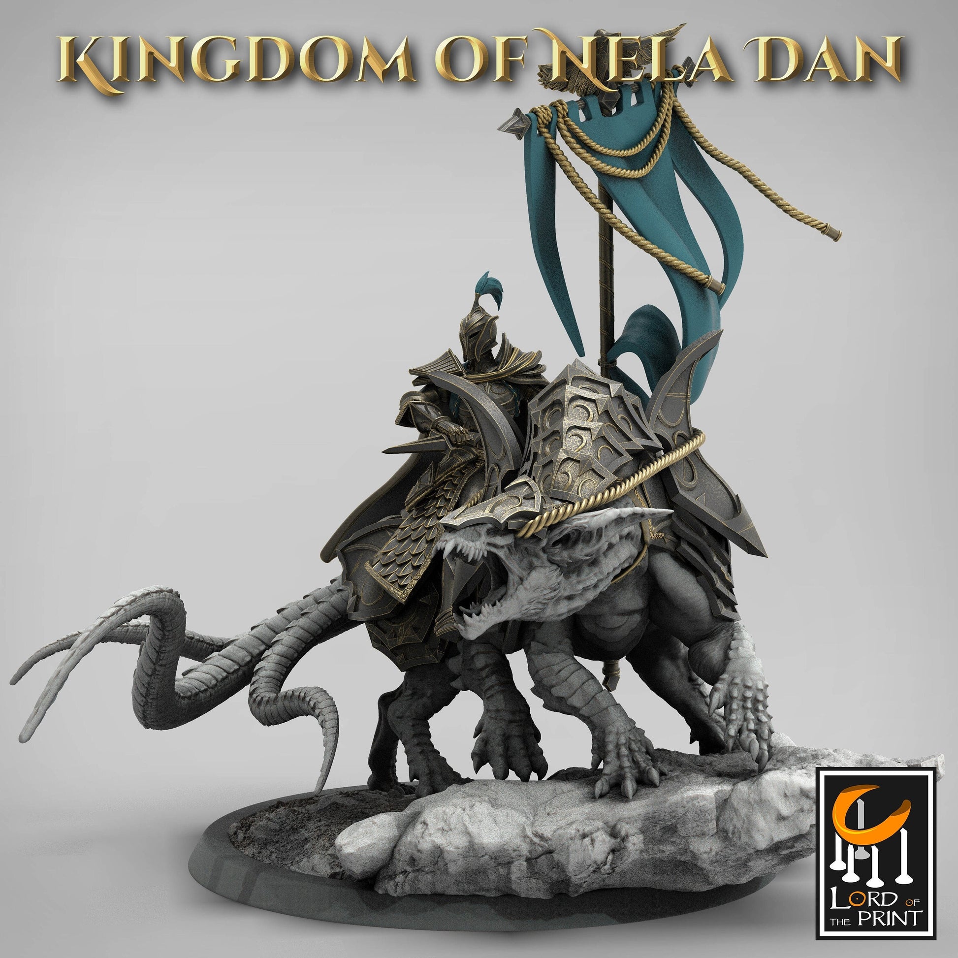 Banner Soldiers on Siri, Kingdom of Nela Dan, Lord of the Print | Dungeons and Dragons | Pathfinder | Table Top RPG | 3D Printed Model