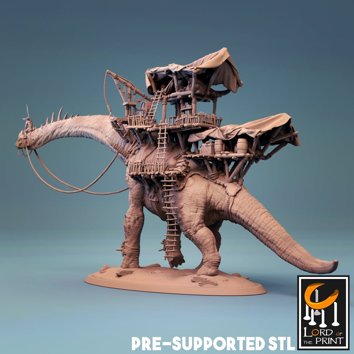 Brachiosaurus Caravan, Dinotopia, Lord of the Print | Dungeons and Dragons | Pathfinder | Table Top RPG | 3D Printed Model