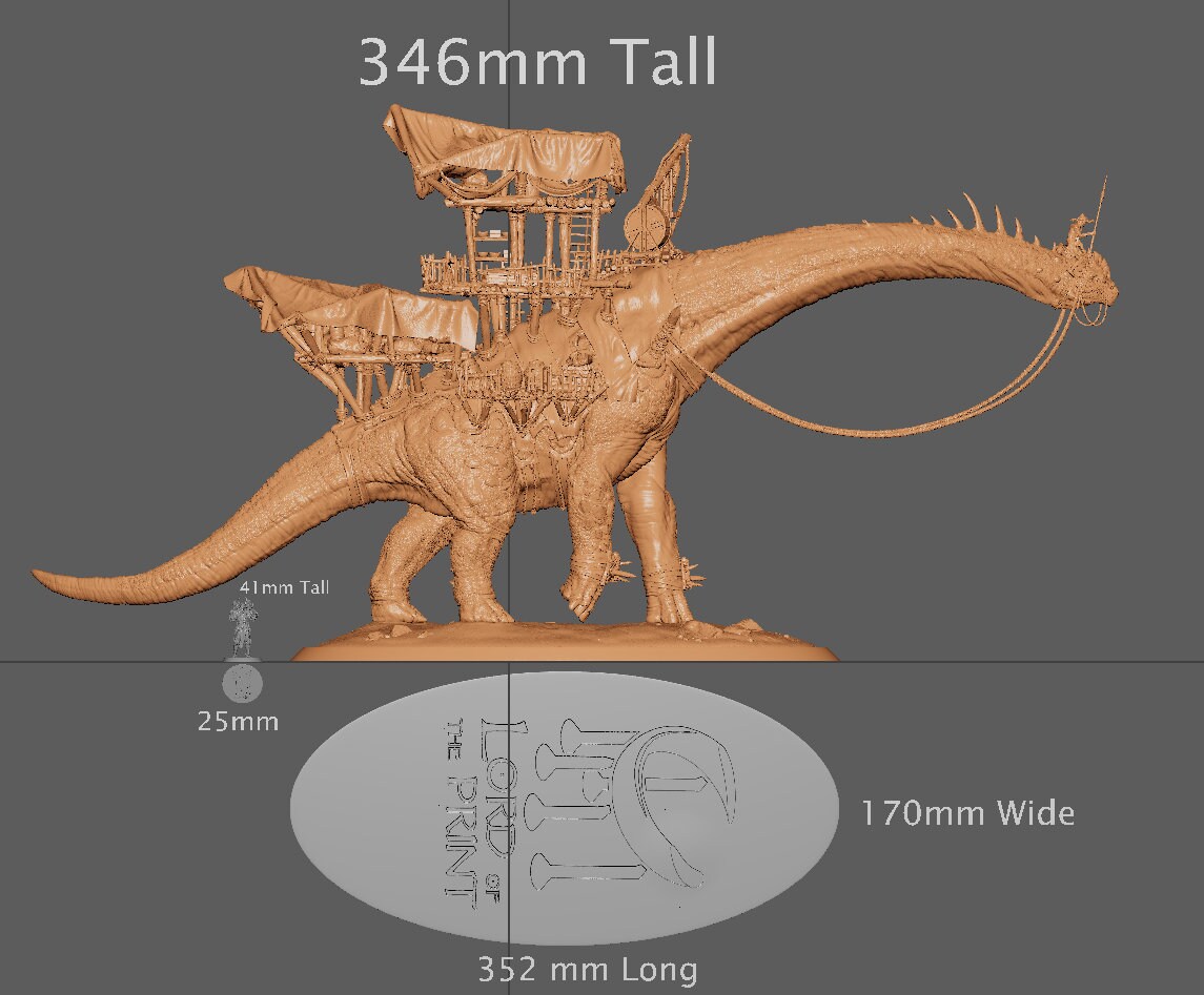 Brachiosaurus Caravan, Dinotopia, Lord of the Print | Dungeons and Dragons | Pathfinder | Table Top RPG | 3D Printed Model