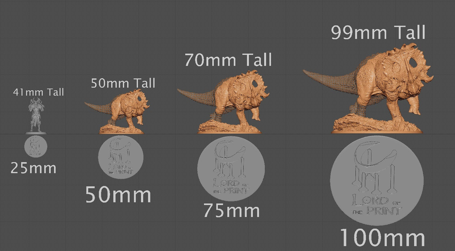 Sinoceratops Alpha, Dinotopia, Lord of the Print | Dungeons and Dragons | Pathfinder | Table Top RPG | 3D Printed Model