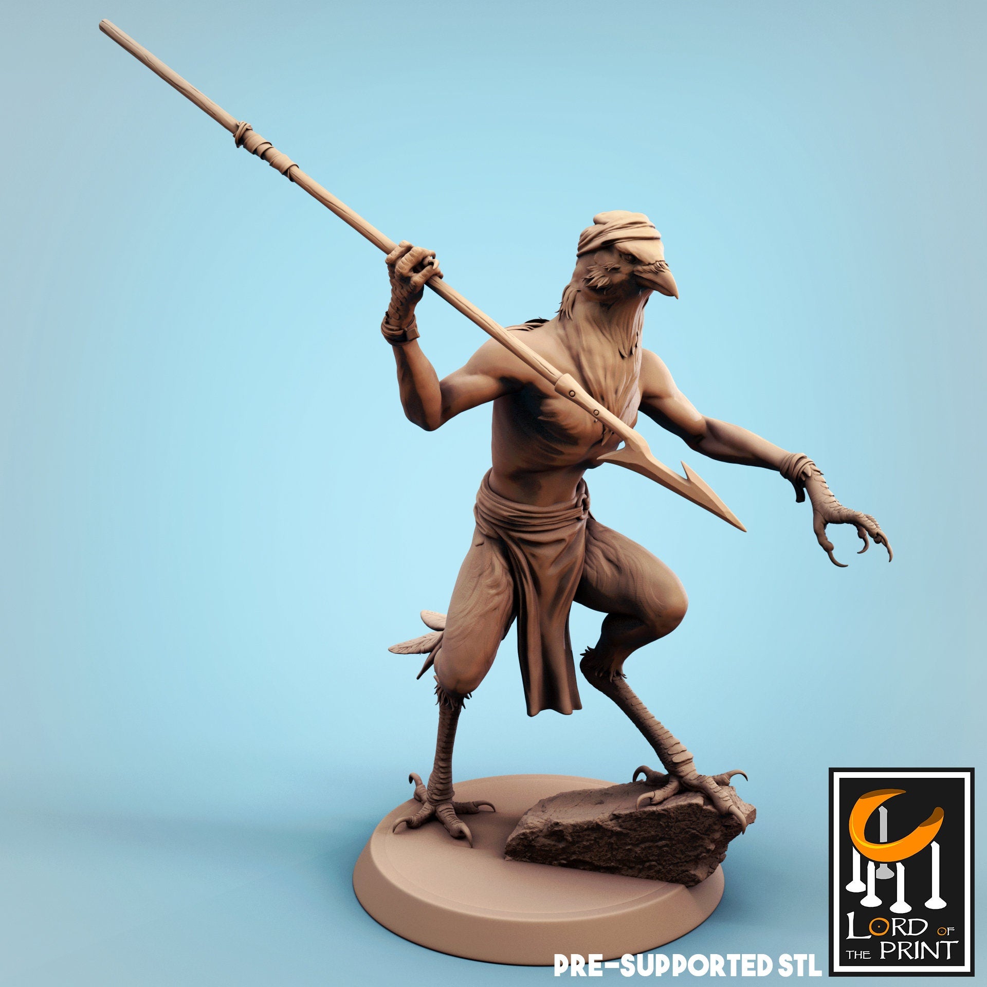 Kenku Fisherman, Dinotopia, Lord of the Print | Dungeons and Dragons | Pathfinder | Table Top RPG | 3D Printed Model
