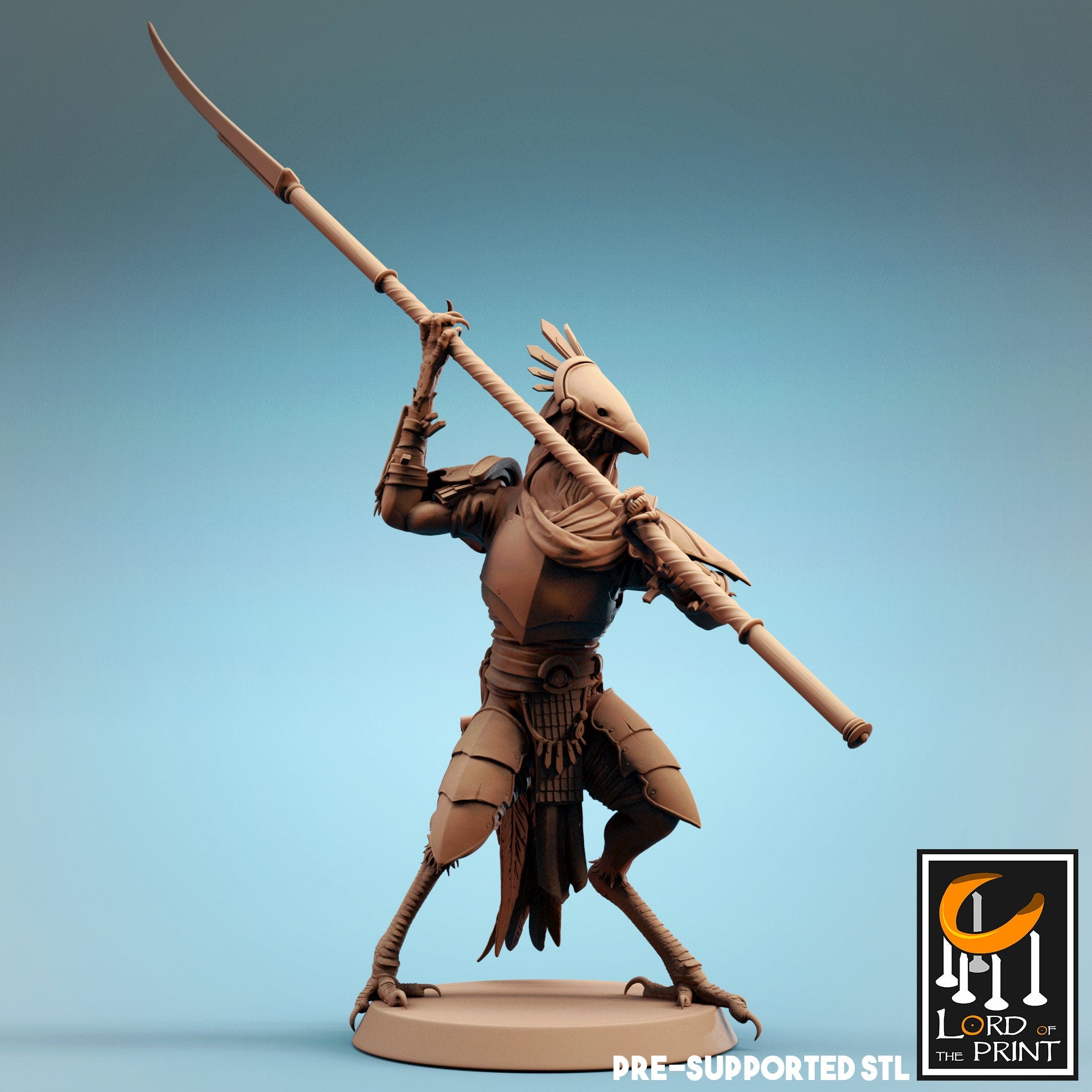 Kenku Naginata Soldiers, Dinotopia, Lord of the Print | Dungeons and Dragons | Pathfinder | Table Top RPG | 3D Printed Model