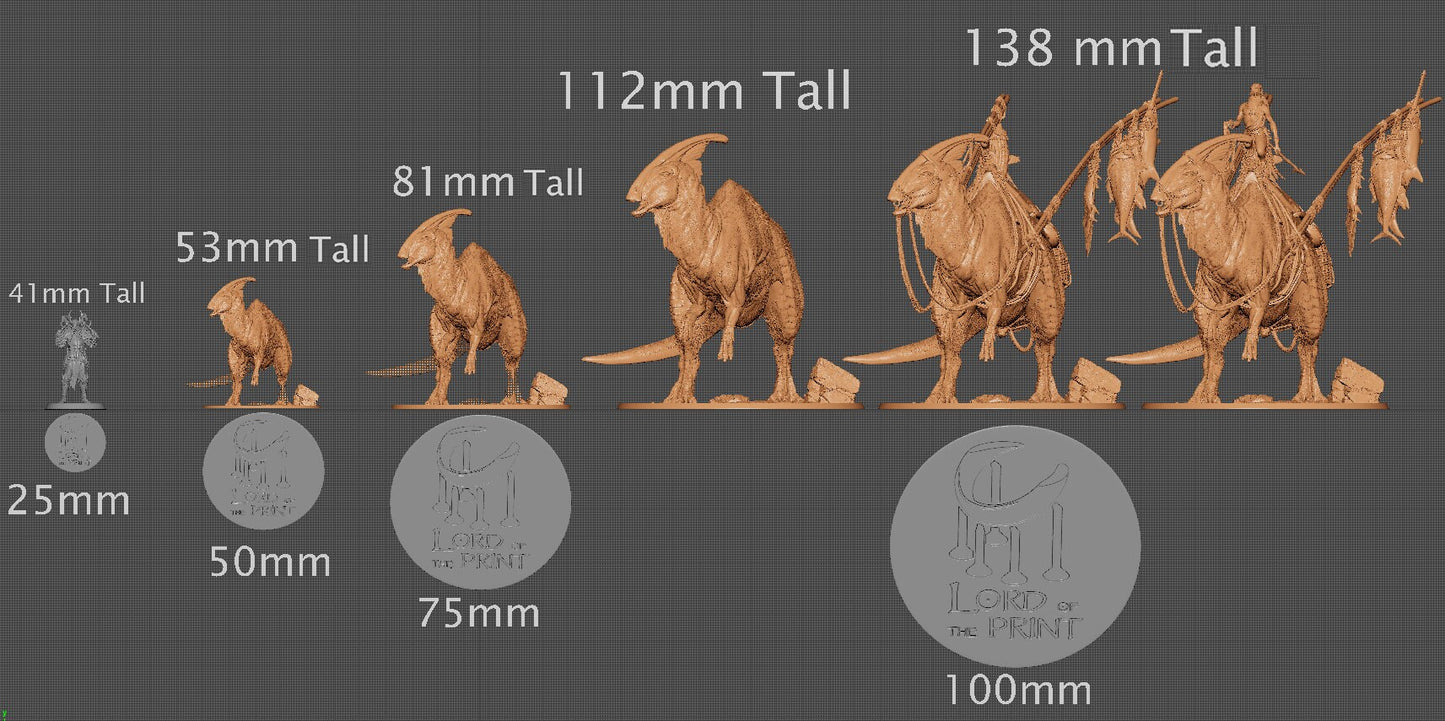 Parasaurolophus, Dinotopia, Lord of the Print | Dungeons and Dragons | Pathfinder | Table Top RPG | 3D Printed Model