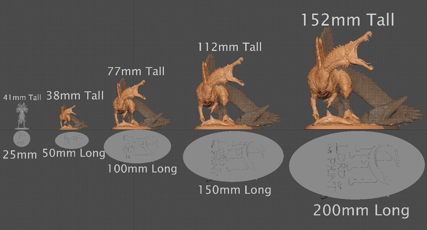 Spinosaurus, Dinotopia, Lord of the Print | Dungeons and Dragons | Pathfinder | Table Top RPG | 3D Printed Model