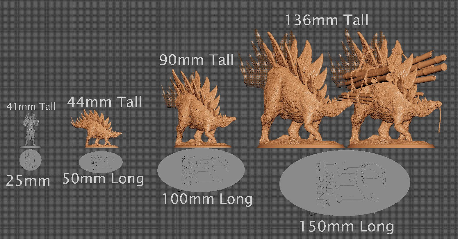 Stegosaurus, Dinotopia, Lord of the Print | Dungeons and Dragons | Pathfinder | Table Top RPG | 3D Printed Model