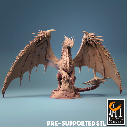 Elder Red Dragon, THE Dragon, Lord of the Print | Dungeons and Dragons | Pathfinder | Table Top RPG | 3D Printed Model