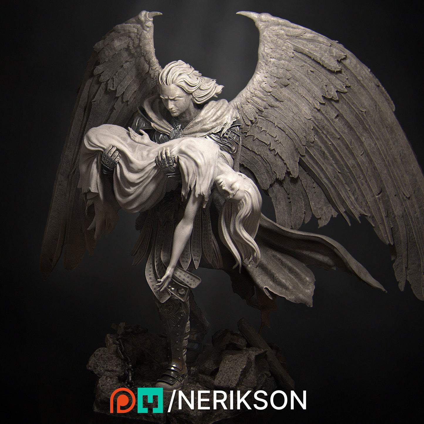 Ishim the Fallen Paladin, Powerful NPC, Ernest Nemirovsky, | Dungeons and Dragons | Pathfinder | Table Top RPG | 3D Printed Model