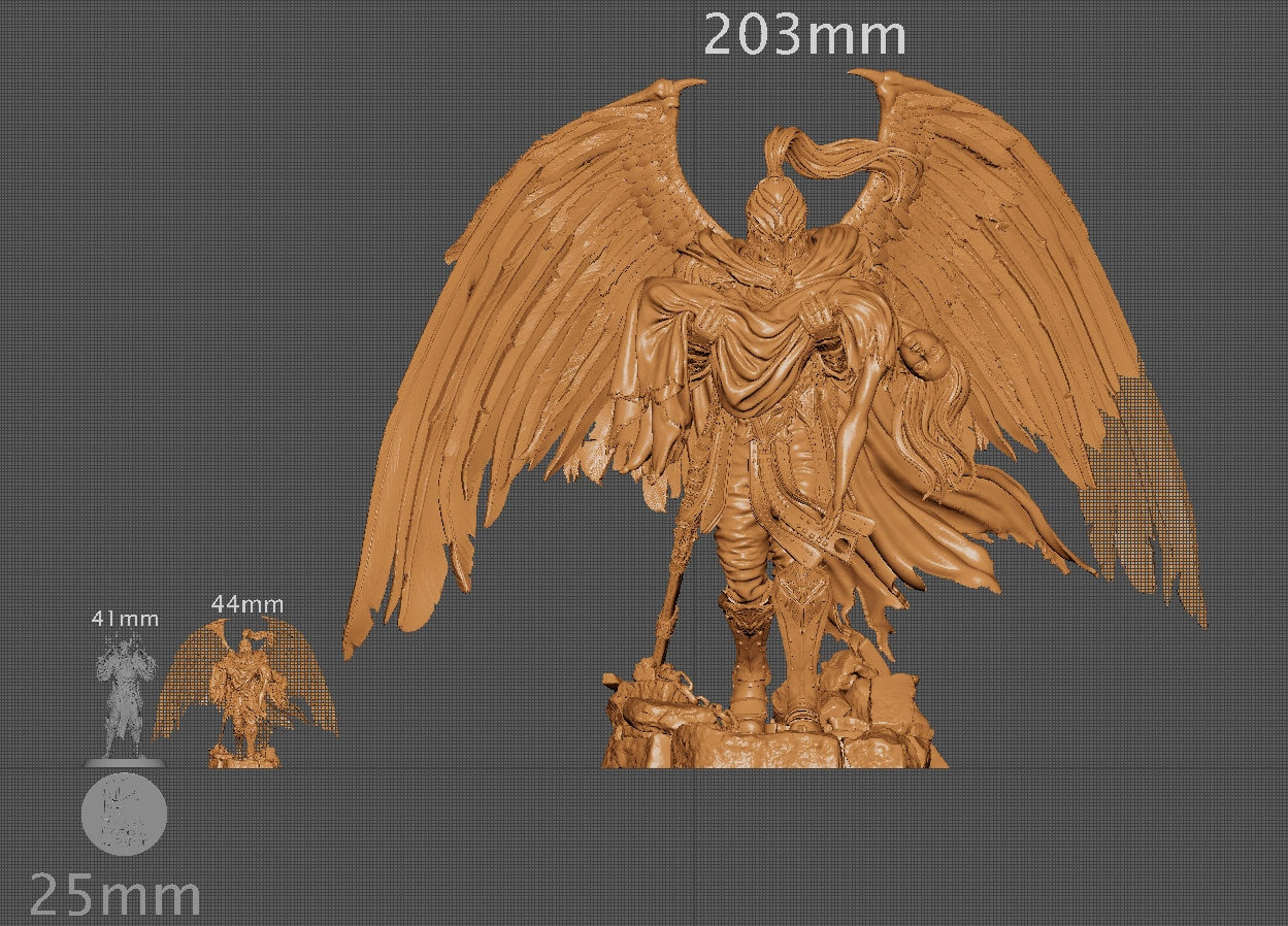 Ishim the Fallen Paladin, Powerful NPC, Ernest Nemirovsky, | Dungeons and Dragons | Pathfinder | Table Top RPG | 3D Printed Model