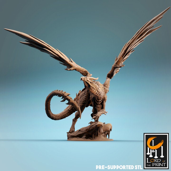 Elder Steel Dragon, Lord of the Print | Dungeons and Dragons | Pathfinder | Table Top RPG | 3D Printed Model