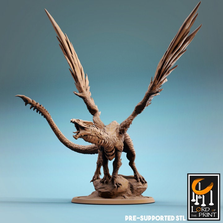 Young Steel Dragon, Lord of the Print | Dungeons and Dragons | Pathfinder | Table Top RPG | 3D Printed Model