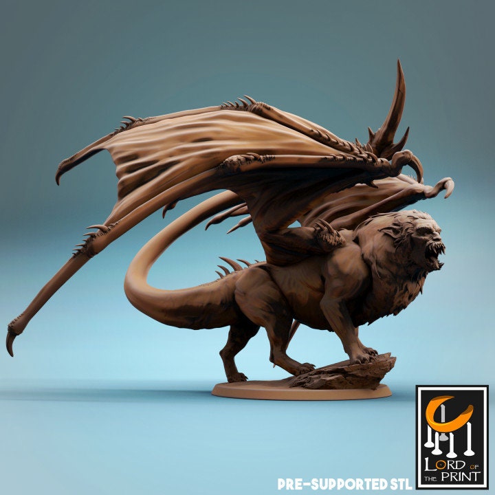 Manticores, Lord of the Print | Dungeons and Dragons | Pathfinder | Table Top RPG | 3D Printed Model