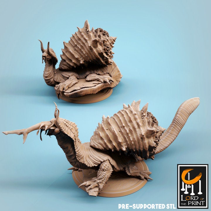 Tortescargo Duo, Lord of the Print | Dungeons and Dragons | Pathfinder | Table Top RPG | 3D Printed Model