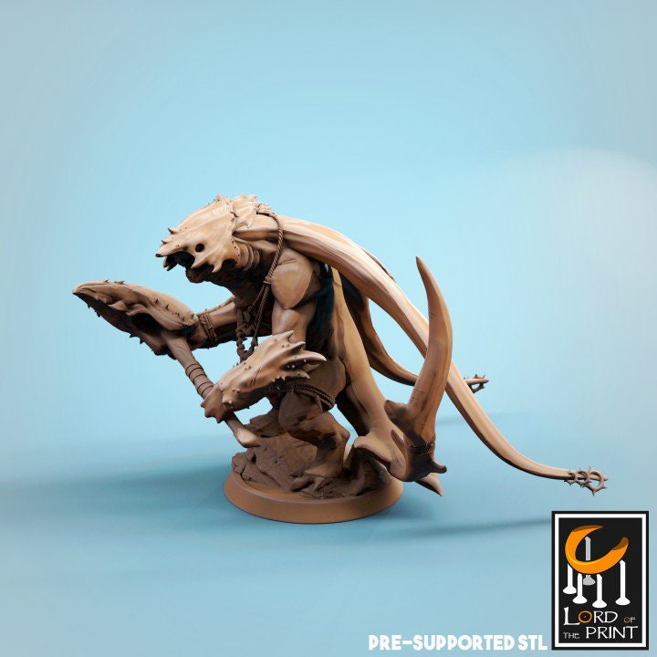 Ray-men Axes and Daggers, Lord of the Print | Dungeons and Dragons | Pathfinder | Table Top RPG | 3D Printed Model