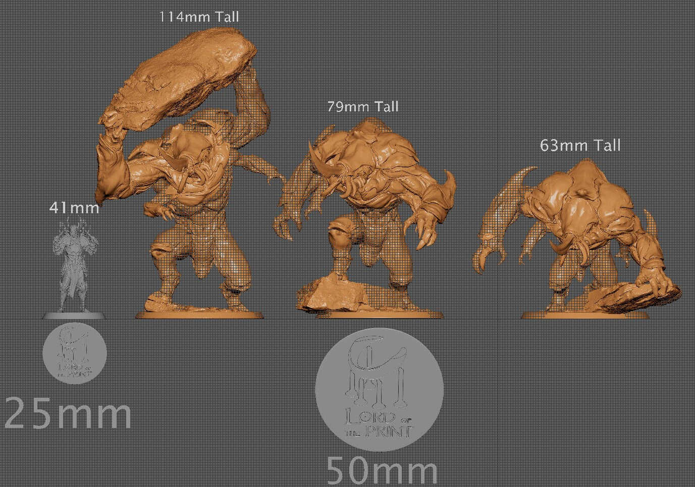 Umberhulk Trio, Lord of the Print | Dungeons and Dragons | Pathfinder | Table Top RPG | 3D Printed Model