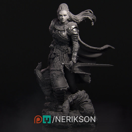 Kalia the Monster Huntress, Powerful NPC, Ernest Nemirovsky | Dungeons and Dragons | Pathfinder | Table Top RPG | 3D Printed Model