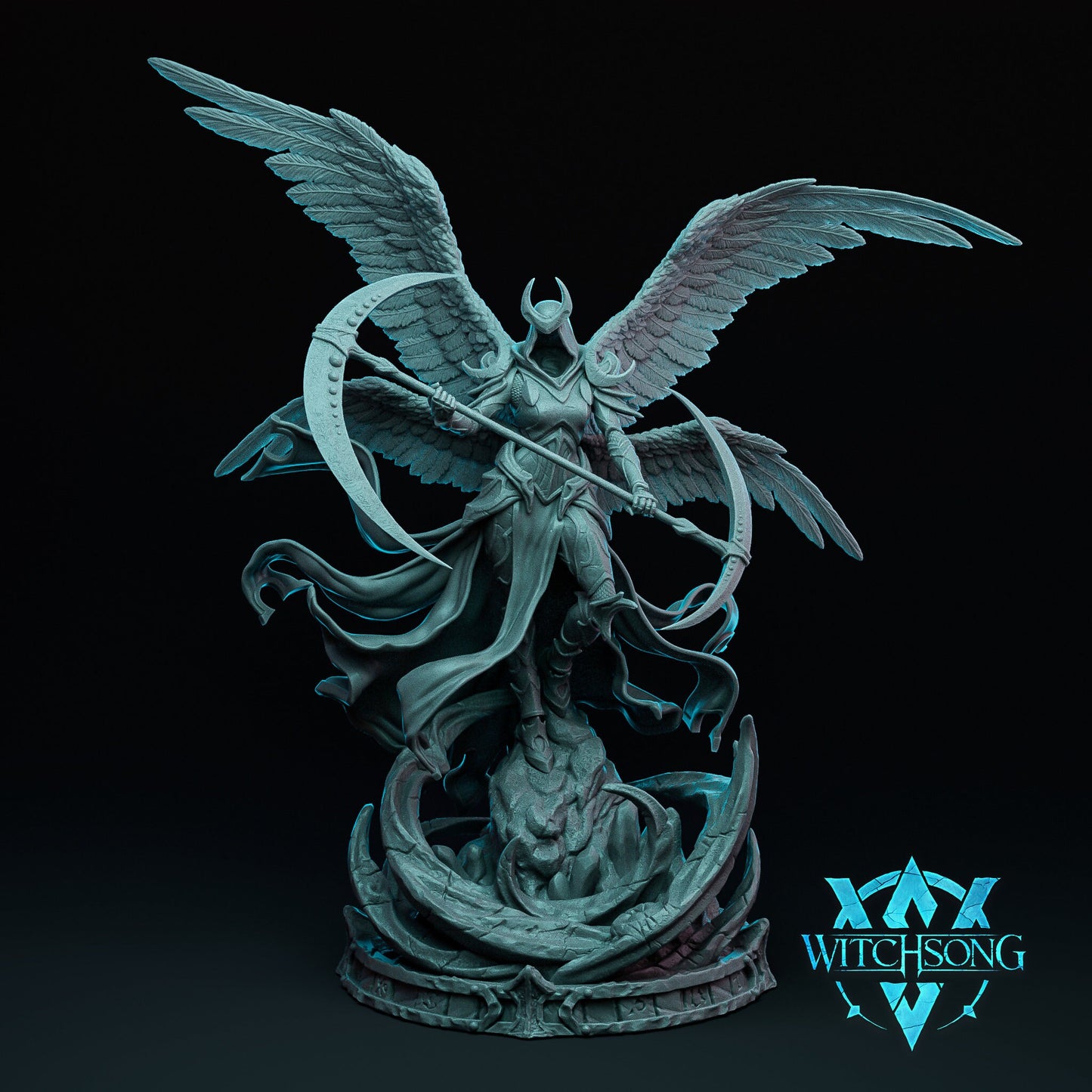 Moonlight Seraph, Witchsong Miniatures | Dungeons and Dragons | Pathfinder | Table Top RPG | 3D Printed Model