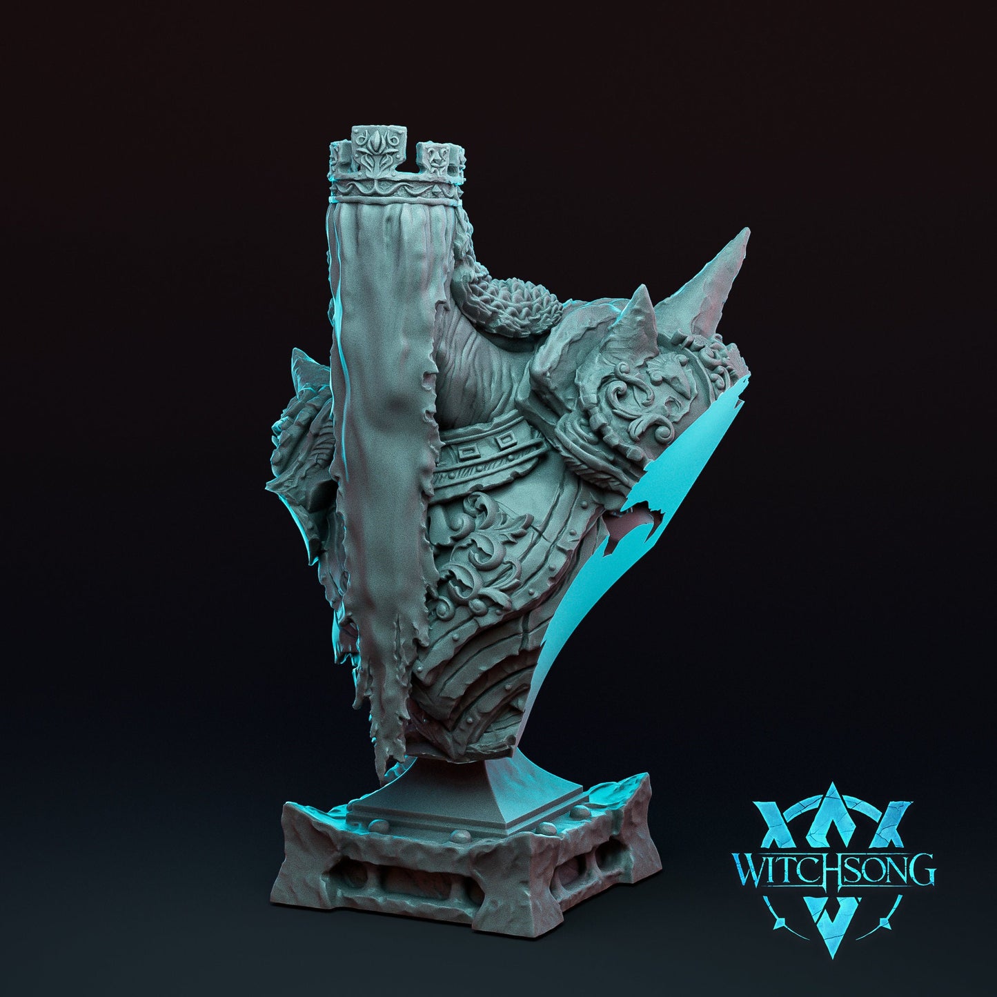 The Faceless King, Bust Option, Witchsong Miniatures | Dungeons and Dragons | Pathfinder | Table Top RPG | 3D Printed Model
