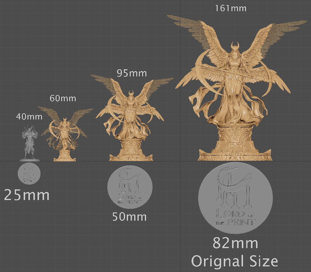 Moonlight Seraph, Witchsong Miniatures | Dungeons and Dragons | Pathfinder | Table Top RPG | 3D Printed Model