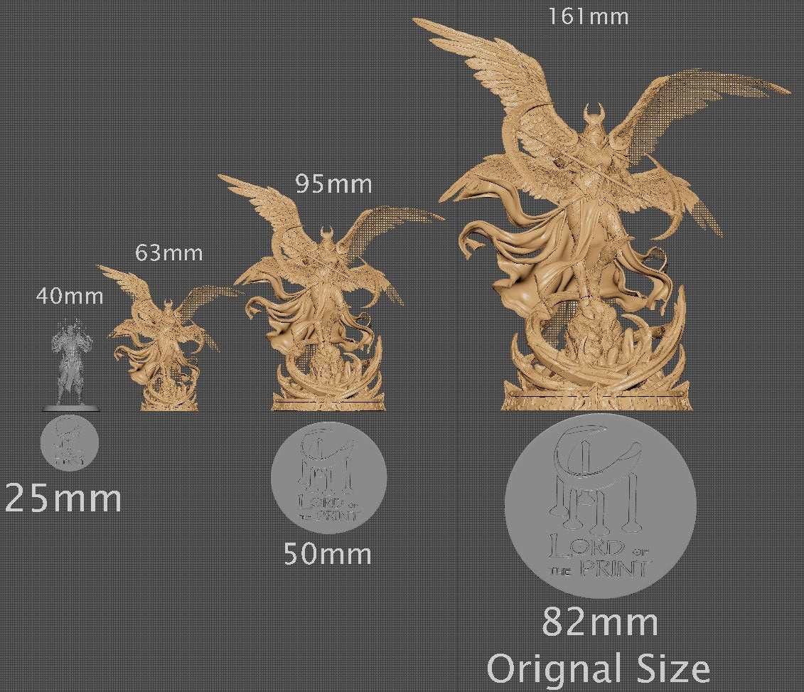 Moonlight Seraph, Witchsong Miniatures | Dungeons and Dragons | Pathfinder | Table Top RPG | 3D Printed Model