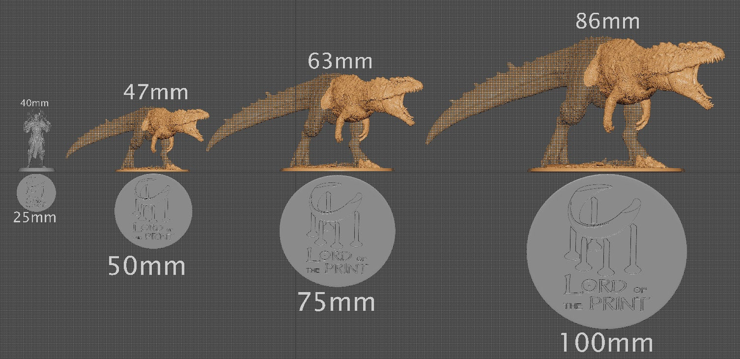 Giganotosaurus, Lord of the Print | Dungeons and Dragons | Pathfinder | Table Top RPG | 3D Printed Model