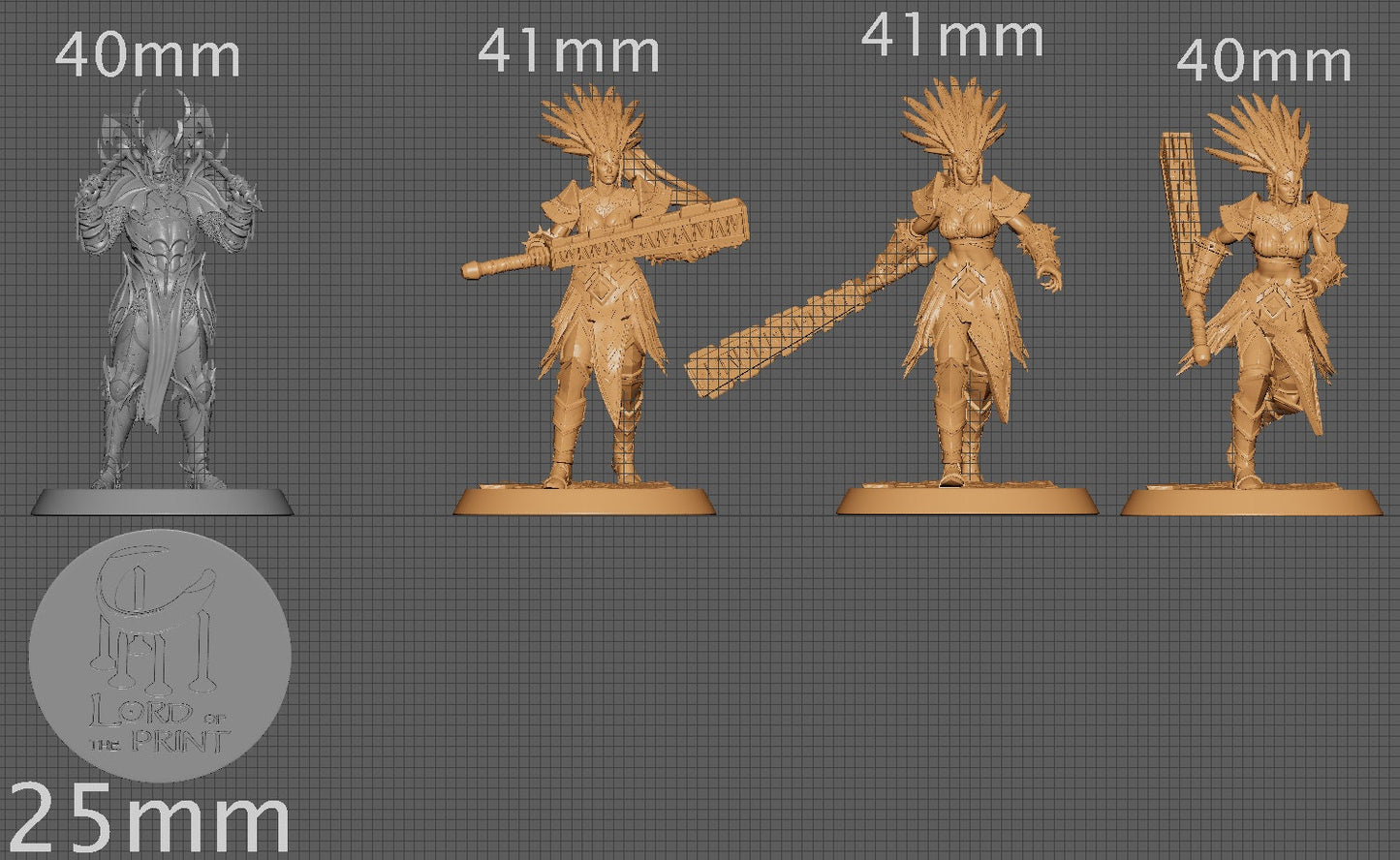 Amazon Heavy Mace Squad, Lord of the Print | Dungeons and Dragons | Pathfinder | Table Top RPG | 3D Printed Model