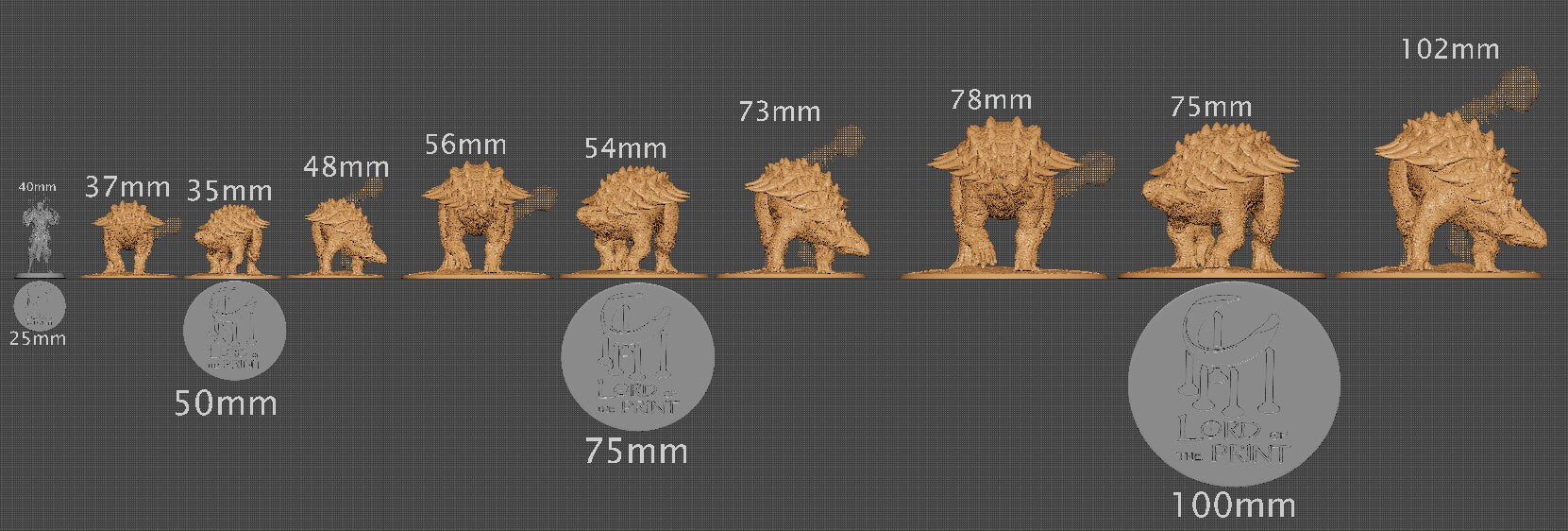 Ankylosaurus, Lord of the Print | Dungeons and Dragons | Pathfinder | Table Top RPG | 3D Printed Model